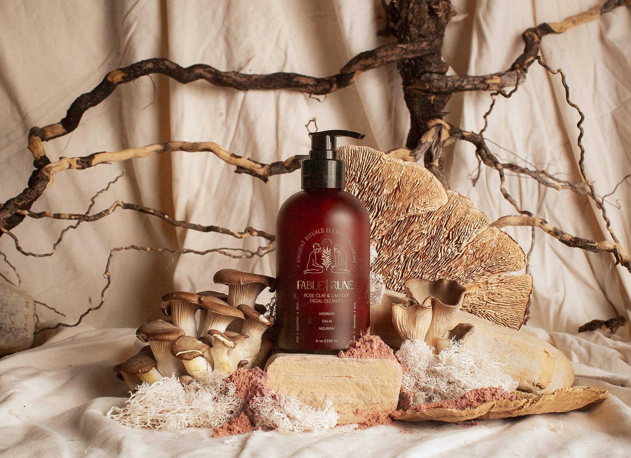 FABLERUNE - Face Cleanser - Rose Clay & Lavender (8 oz)