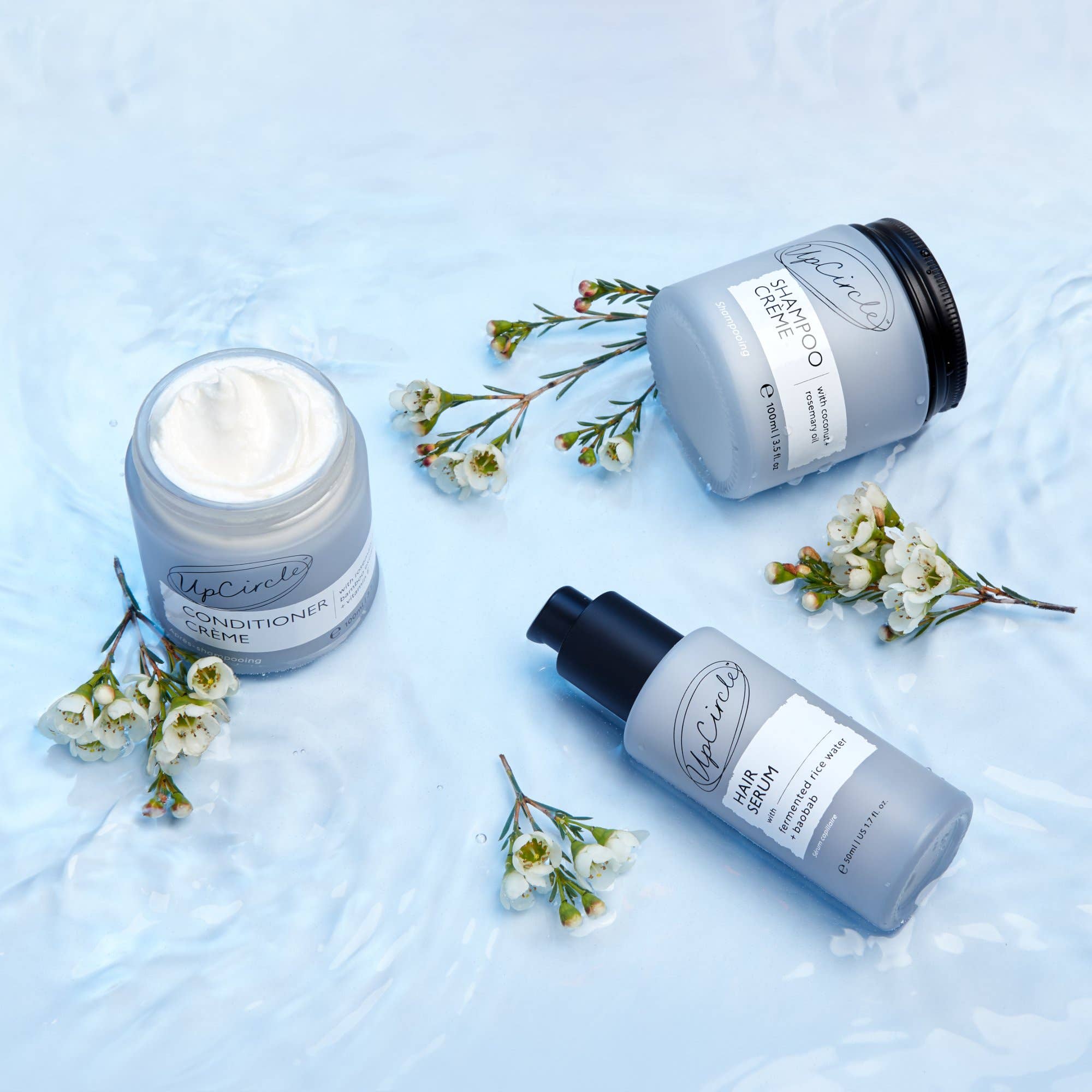 UpCircle USA - Vegan Hair Serum Upcycled Fermented Rice Water Heat Protect for Holiday Gift