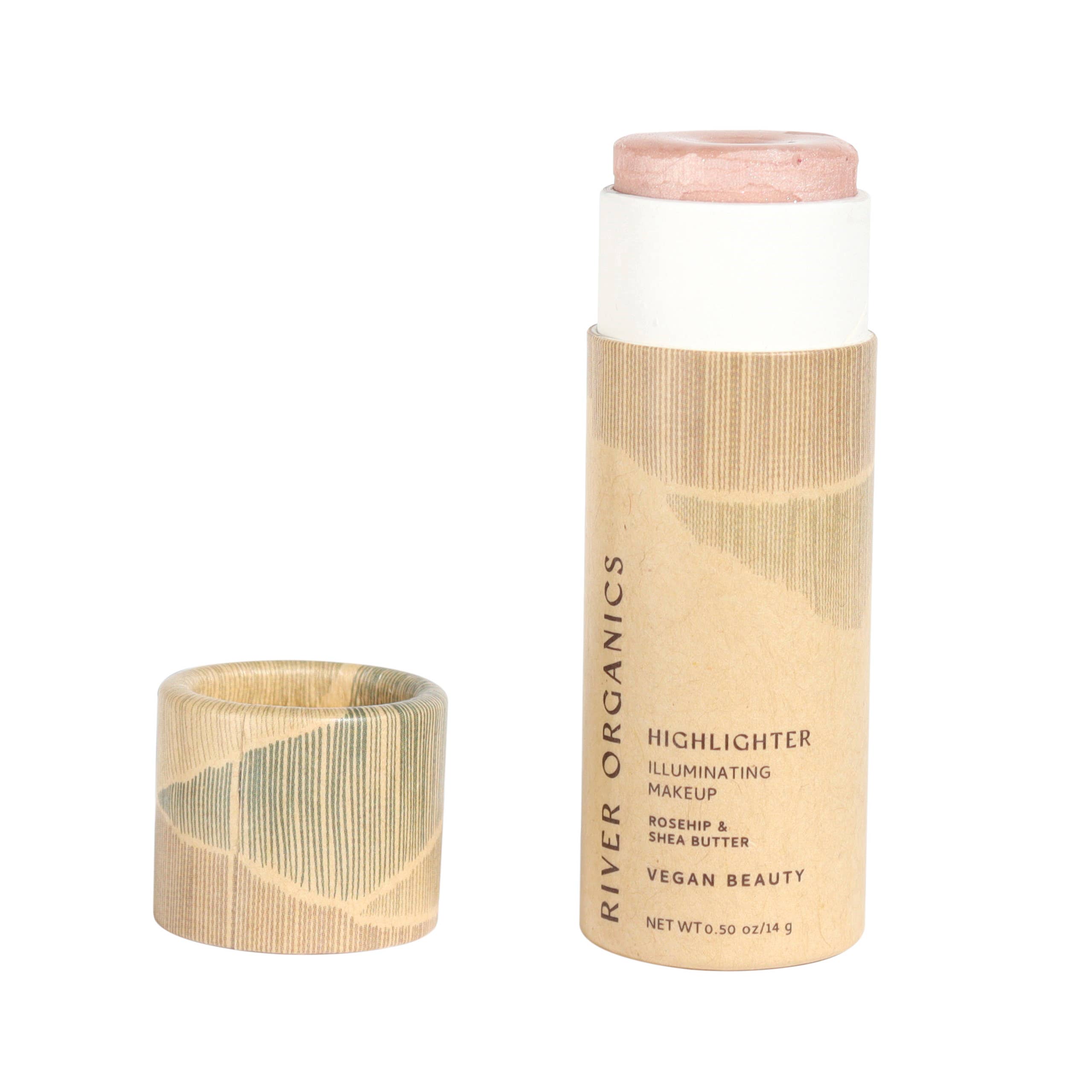River Organics - Rose Quartz Highlighter Stick - Opalescent hue