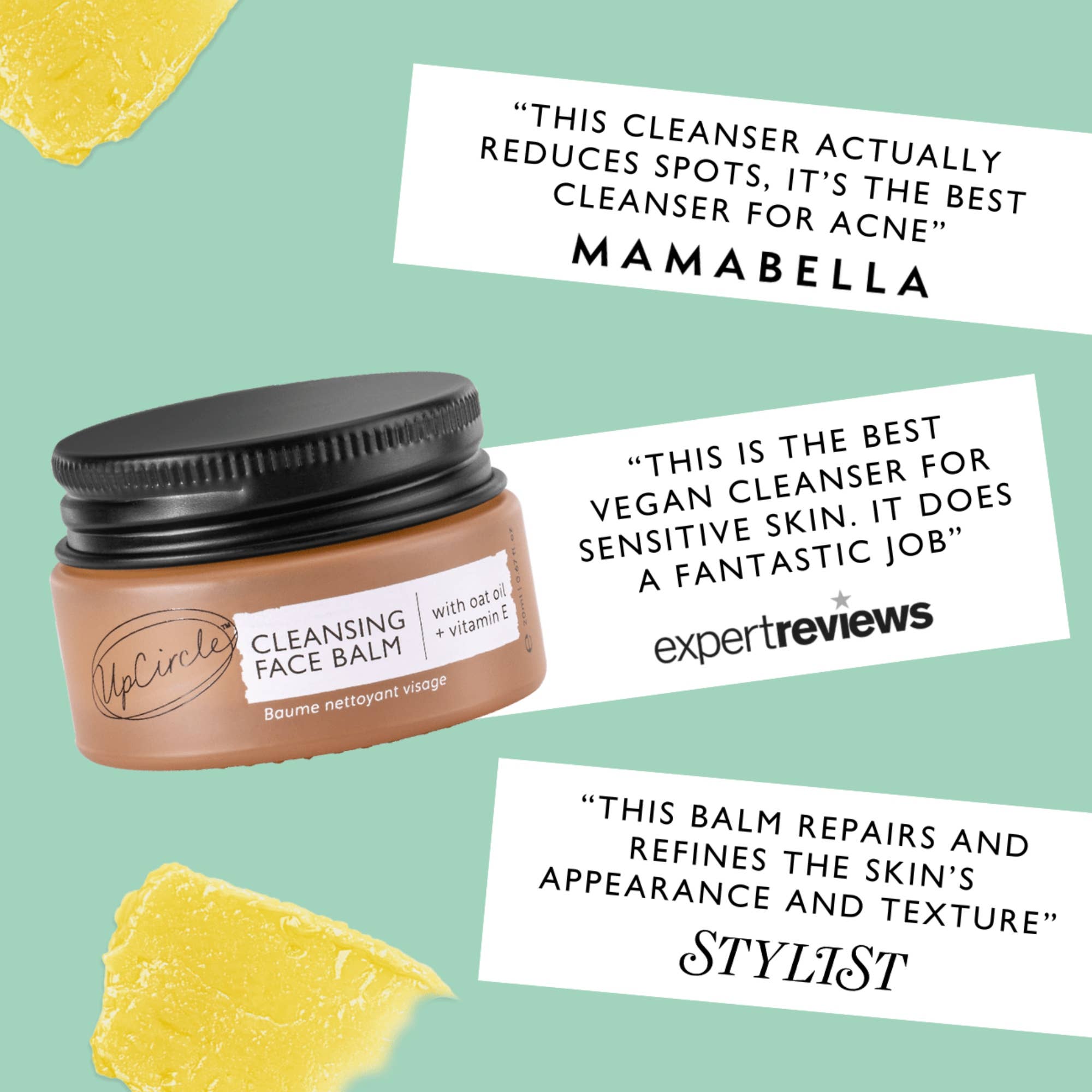 UpCircle USA - Spa Cleansing Face Balm with Oat Oil + Vitamin E - Beach Travel Size