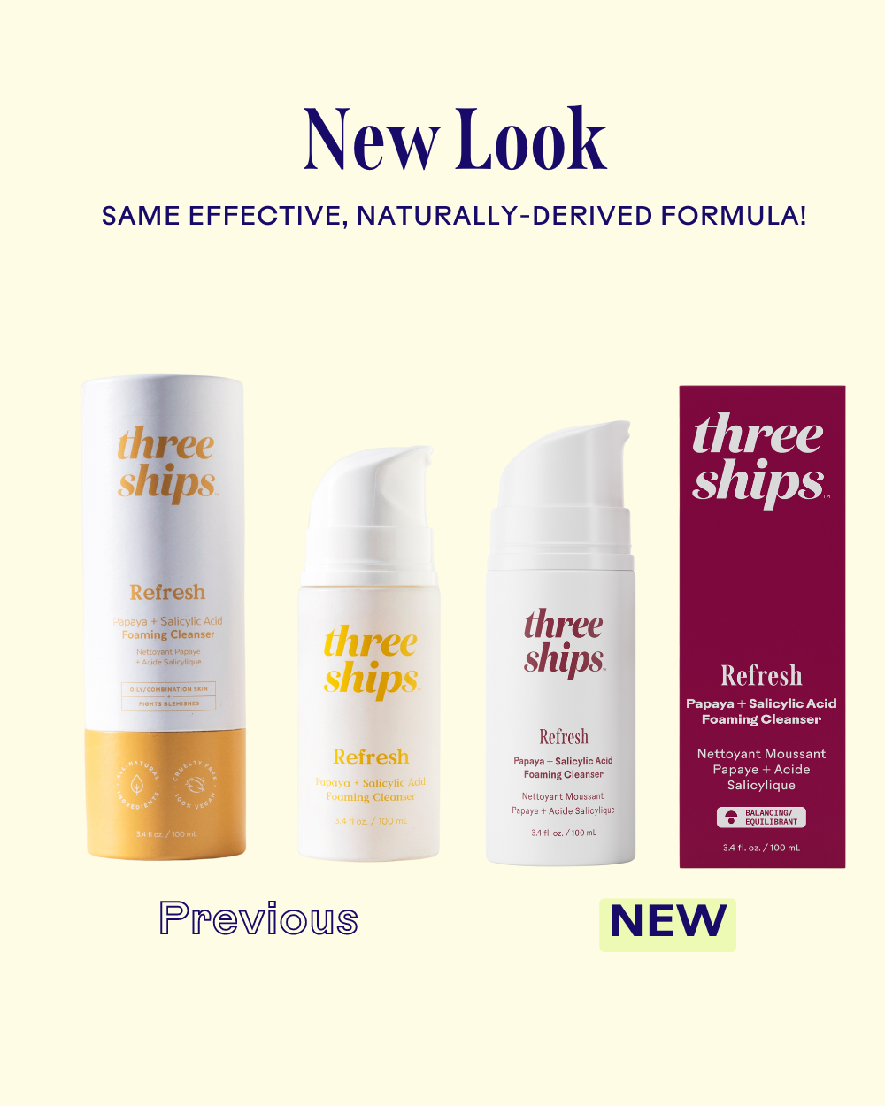 Three Ships - Refresh Papaya + Salicylic Acid Foaming Cleanser