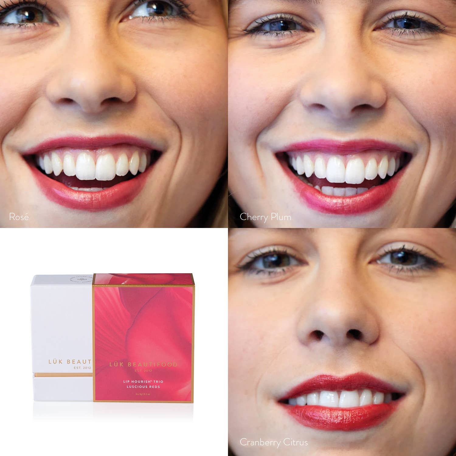 Luk Beautifood - Lip Nourish Trio - Luscious Reds