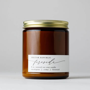 Nectar Republic - Fireside : Jar Soy Candle ( Fall Winter Holiday Christmas )