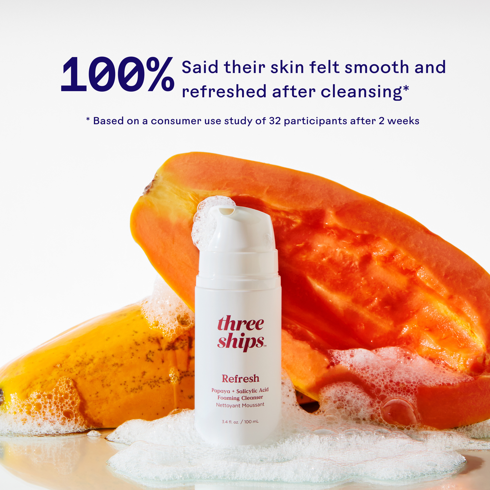 Three Ships - Refresh Papaya + Salicylic Acid Foaming Cleanser