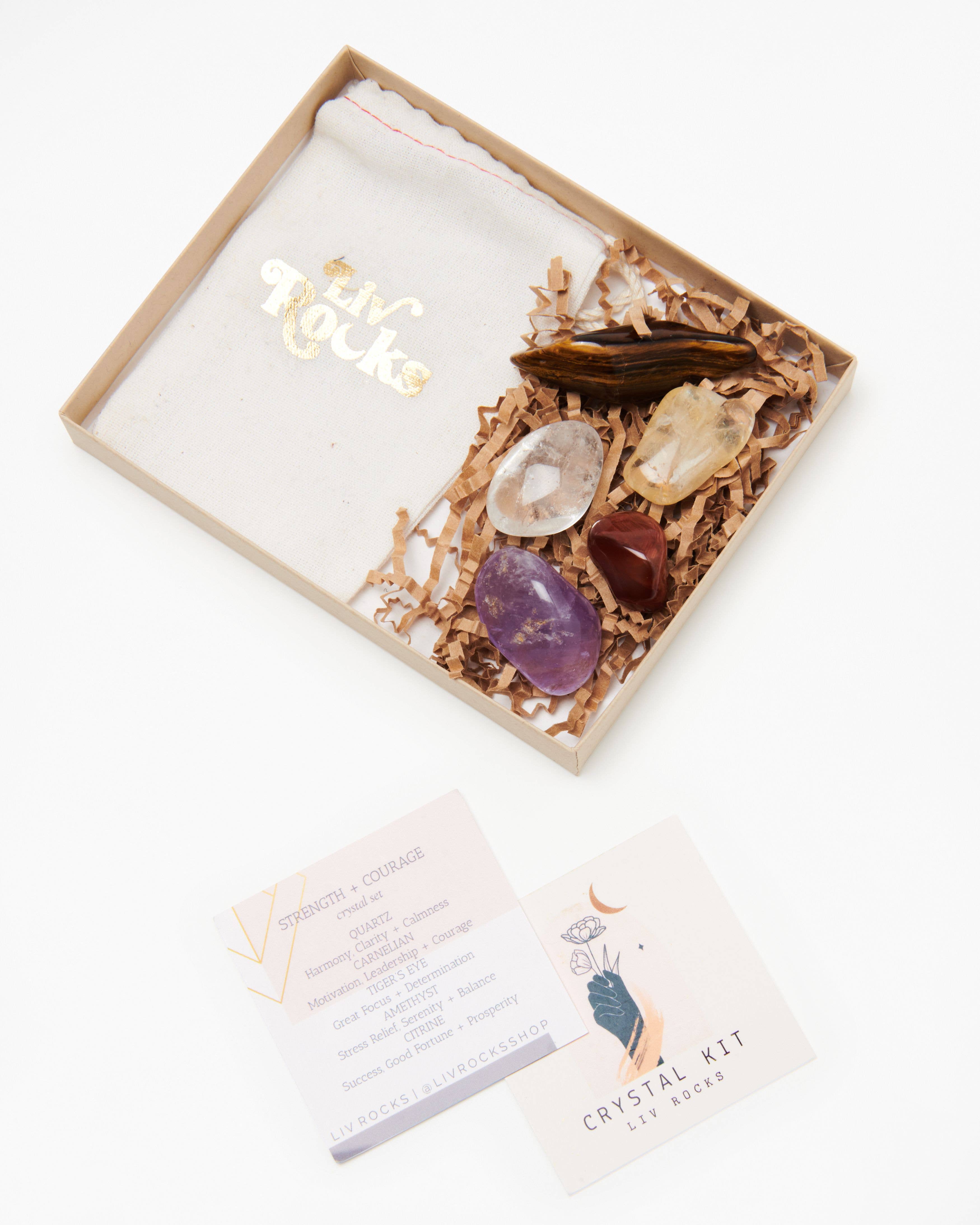 Liv Rocks - STRENGTH + COURAGE Crystal Kit | Manifesting Strength Set