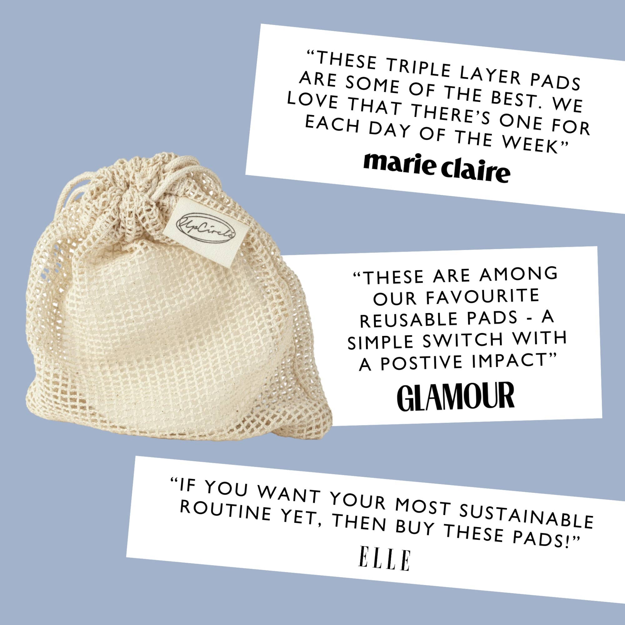 UpCircle USA - Plastic Free, Reusable Luxury Spa Bamboo & Cotton Makeup Pads