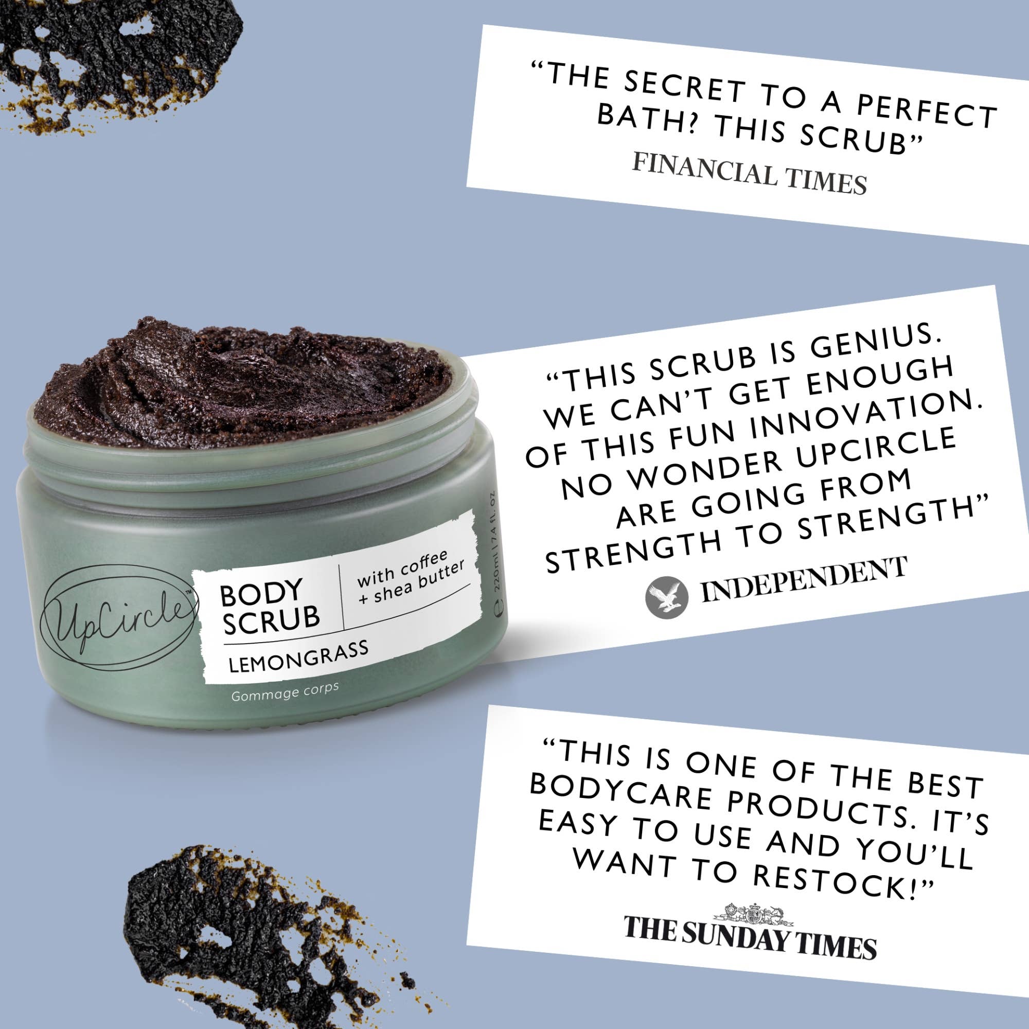 UpCircle USA - Eco Friendly Lemongrass Body Scrub with Coffee + Shea Butter