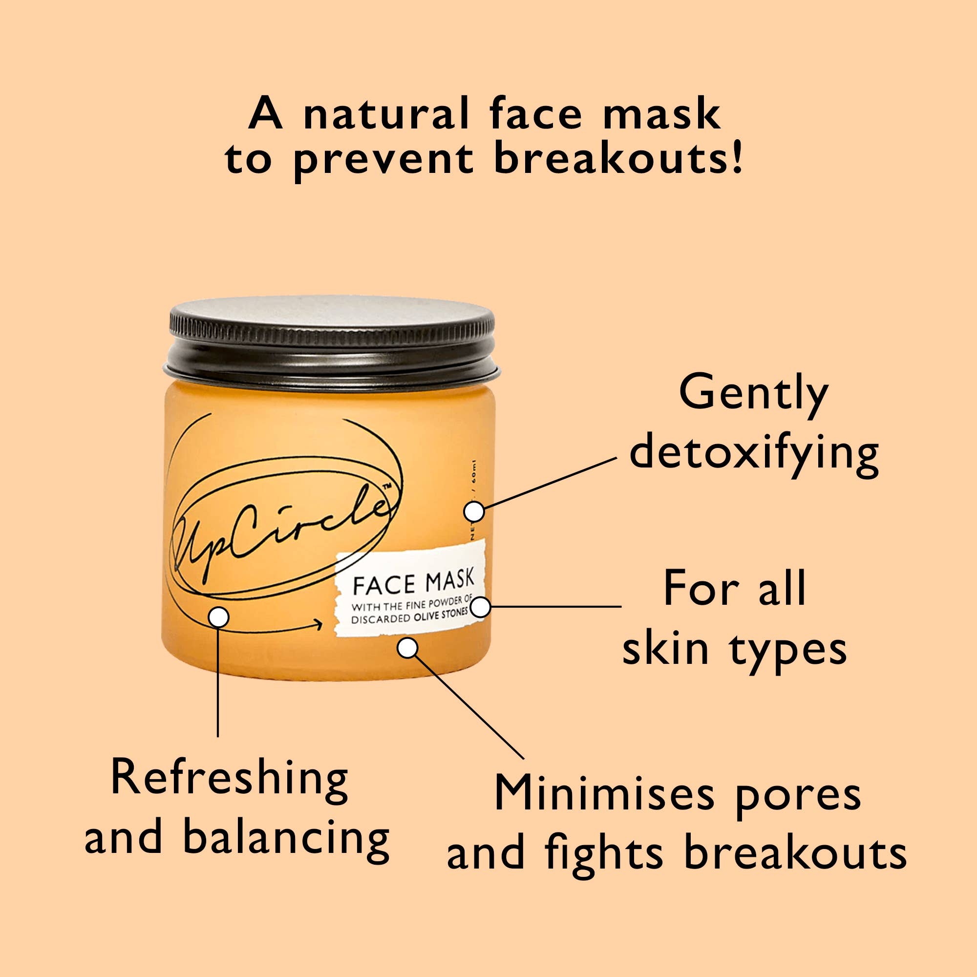 UpCircle USA - Natural Vegan Eco Face Mask with Kaolin Clay