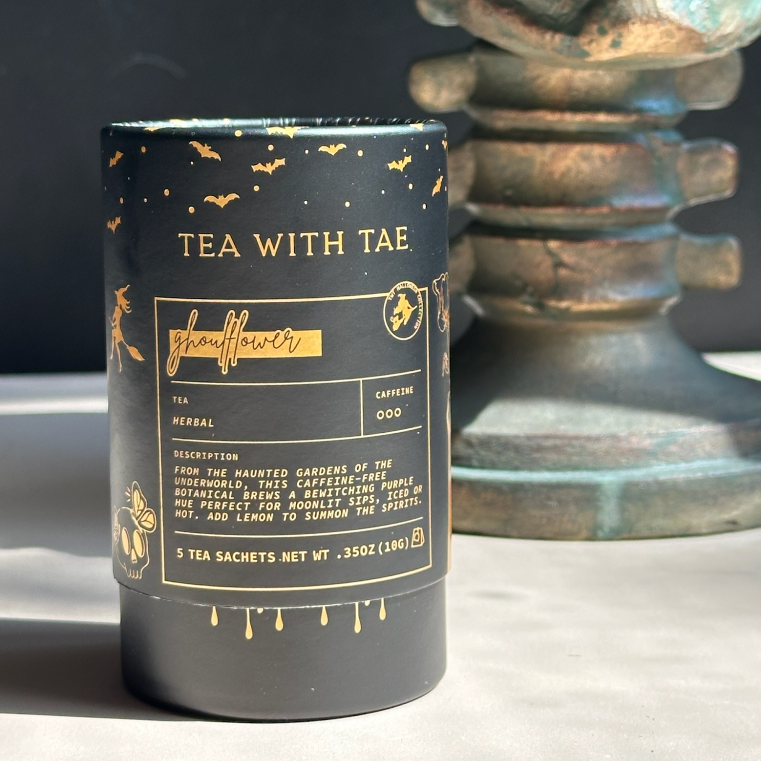 Tea with Tae - Ghoulflower Halloween Mini Tea Tube Gift (5 Tea Bags)