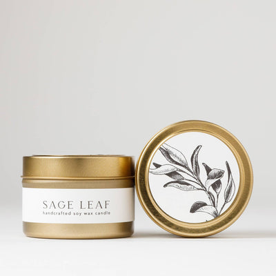Nectar Republic - Sage Leaf : Tin Soy Candle  ( summer fall )