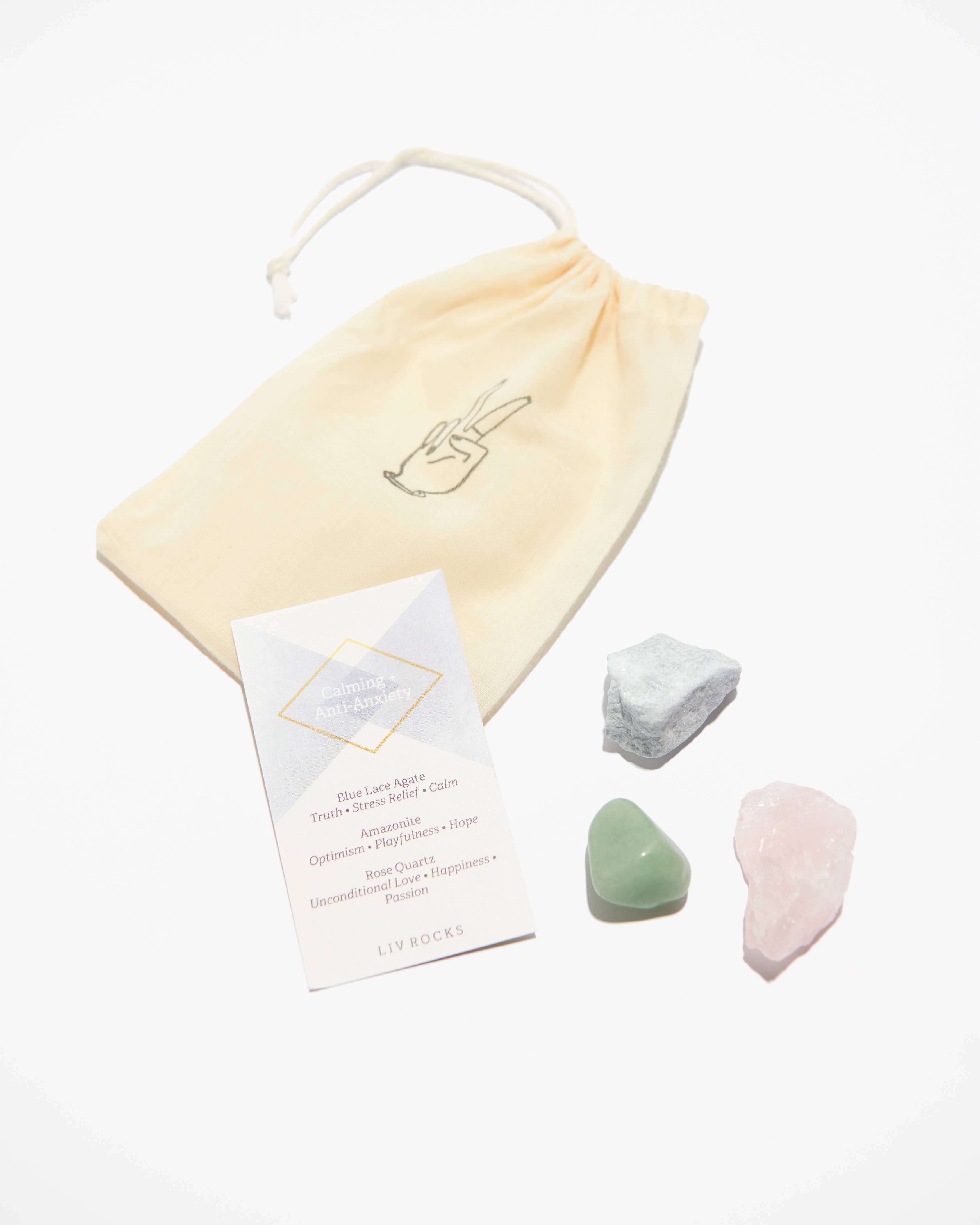 Liv Rocks - Crystal Kit, Calming + Anti-Anxiety Crystal Gift Set