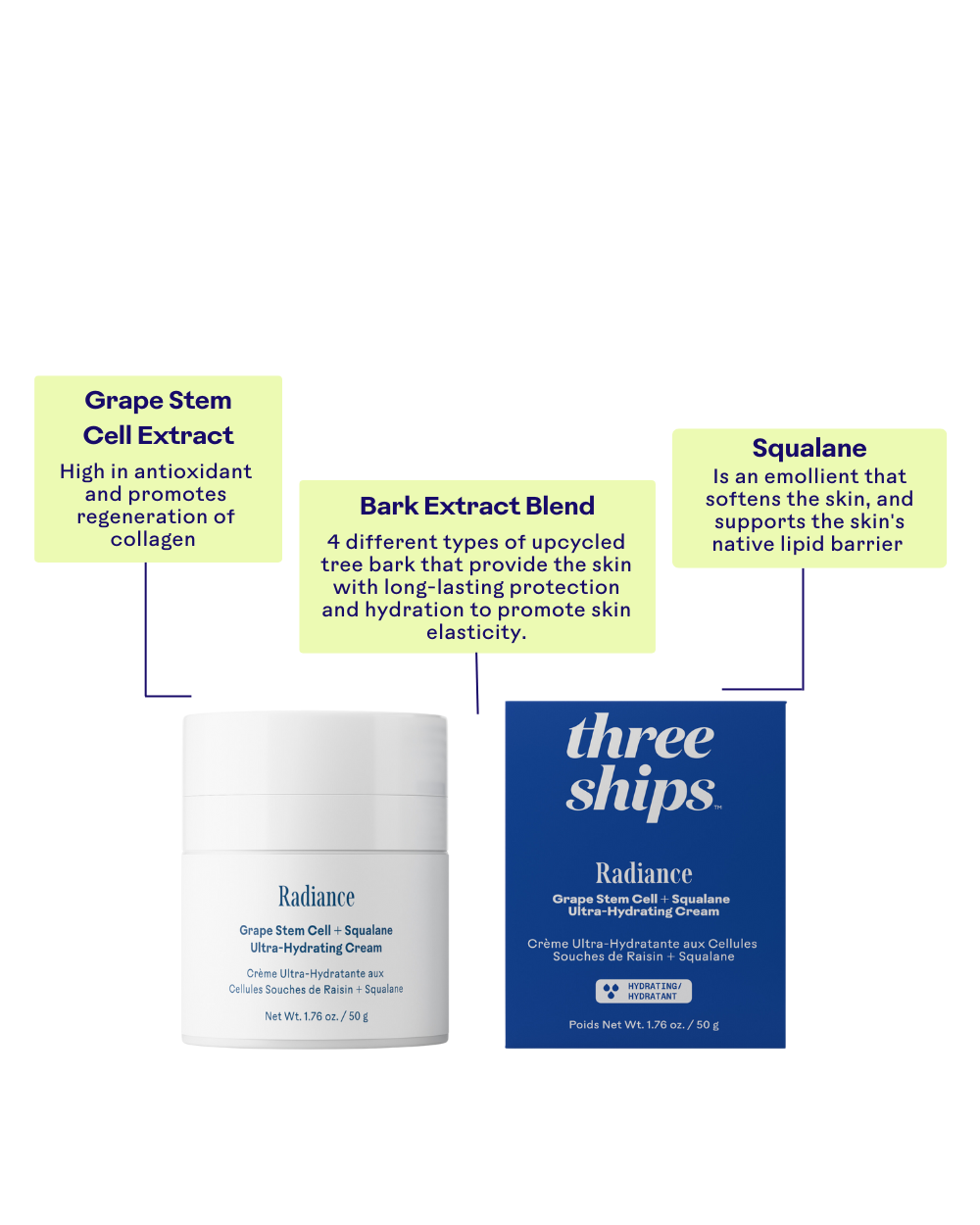 Three Ships - Radiance Grape Stem Cell + Squalane Ultra-Hydrating Cream