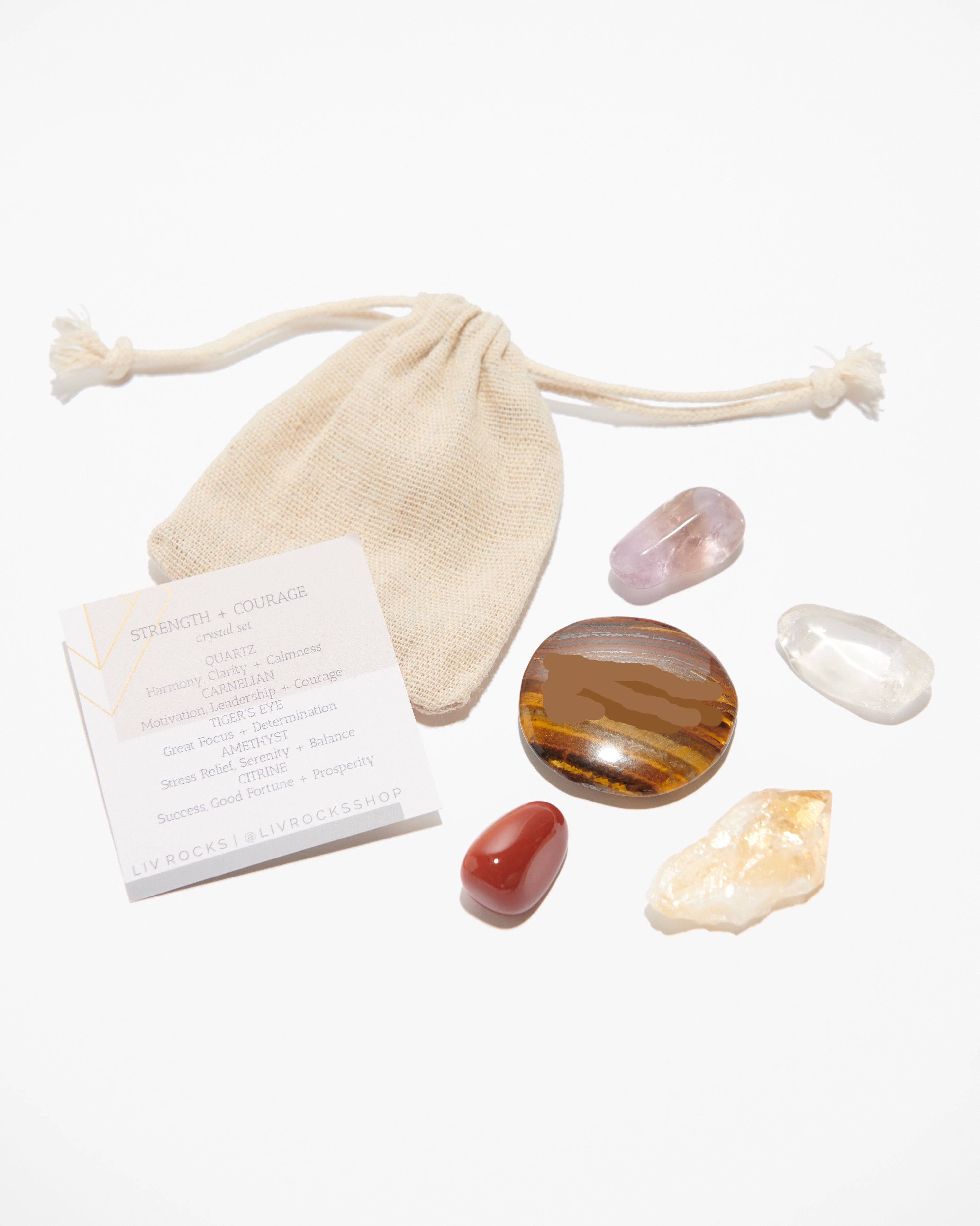 Liv Rocks - STRENGTH + COURAGE Crystal Kit | Manifesting Strength Set