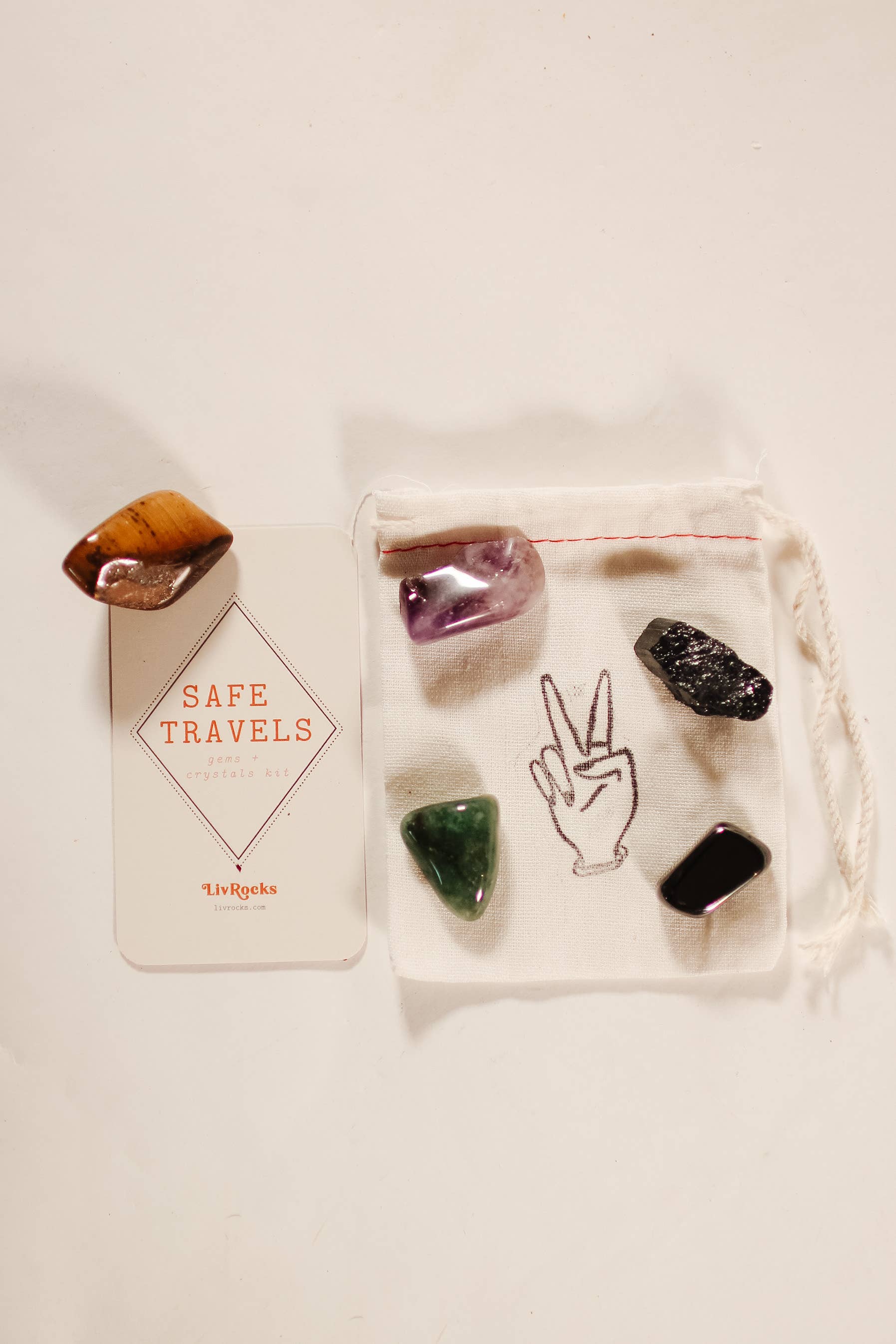 Liv Rocks - SAFE TRAVELS Crystals Set | Gift-able Rock Kits