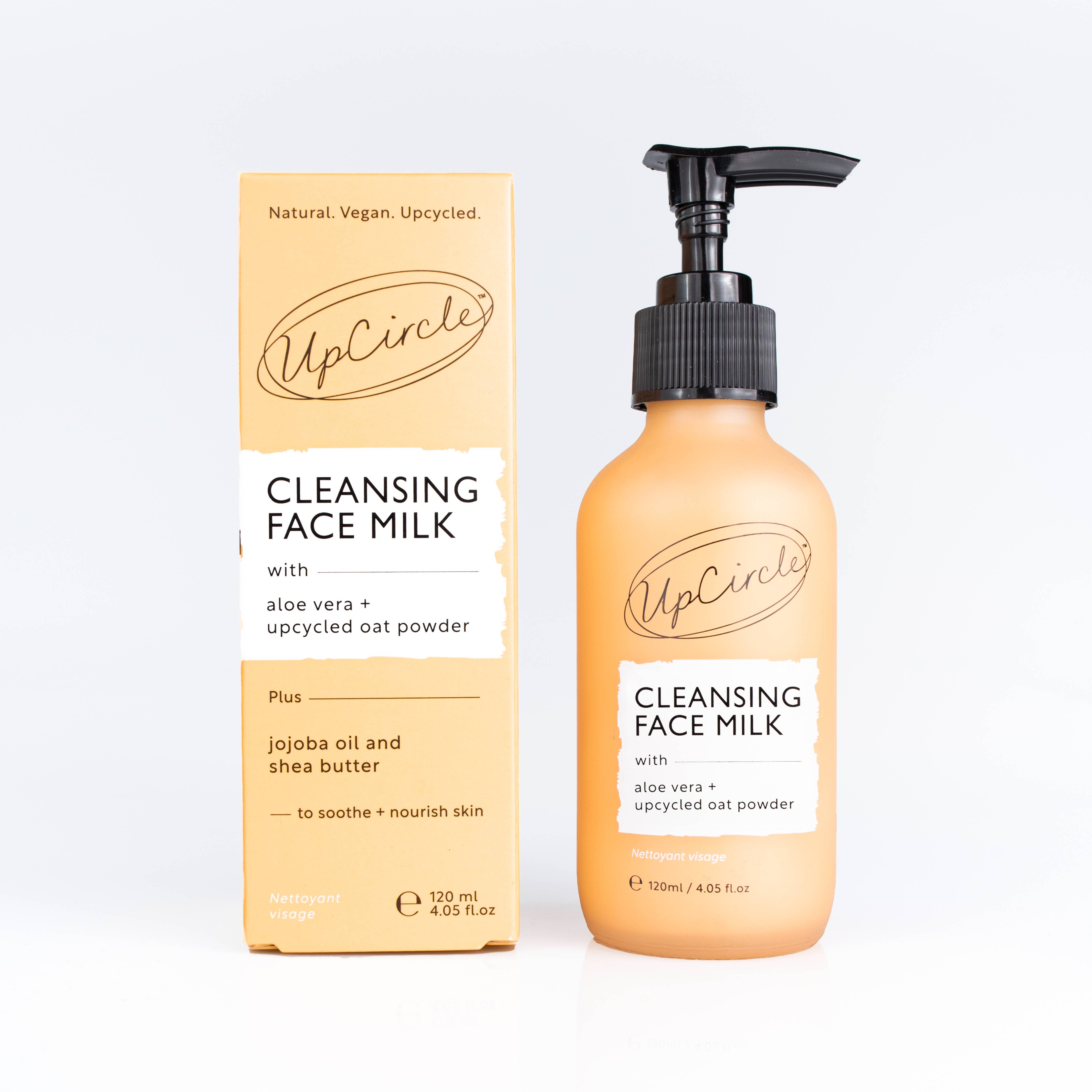 UpCircle USA - Eco Cleansing Face Milk with Aloe Vera + upcycled Oat Powder
