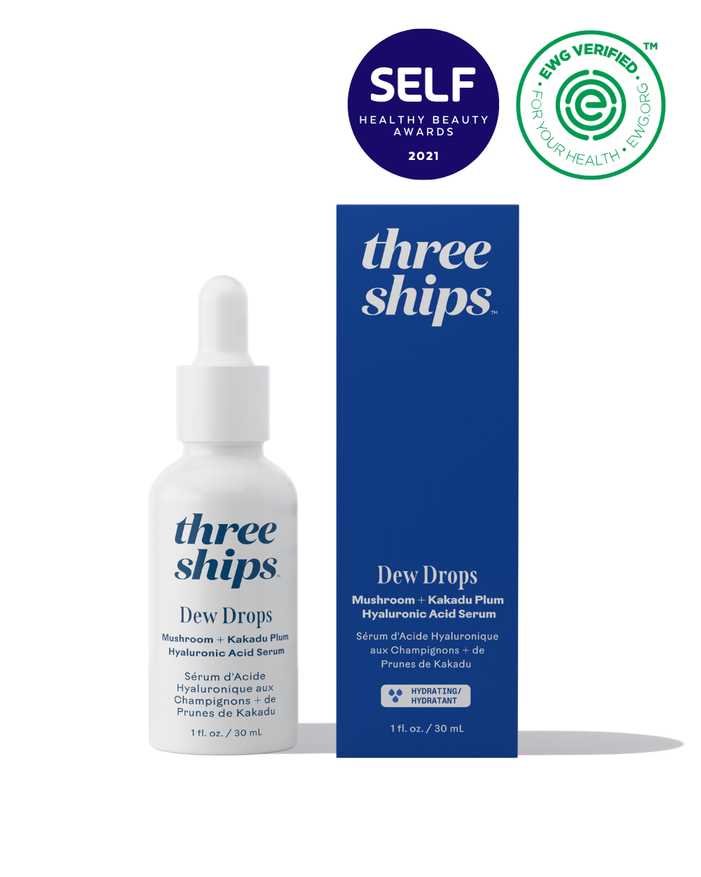 Three Ships - Dew Drops Mushroom + Kakadu Plum Hyaluronic Acid Serum