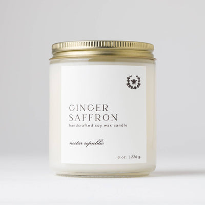 Nectar Republic - Ginger + Saffron : Jar Soy Candle ( summer fall )
