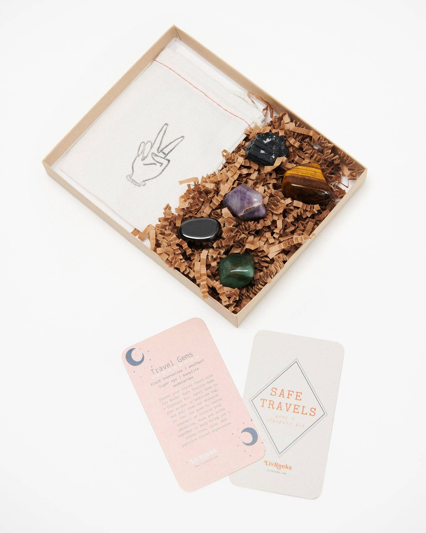 Liv Rocks - SAFE TRAVELS Crystals Set | Gift-able Rock Kits