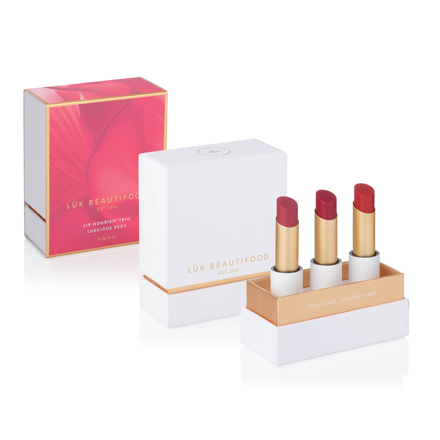 Luk Beautifood - Lip Nourish Trio - Luscious Reds