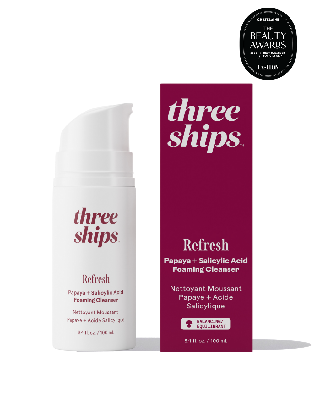 Three Ships - Refresh Papaya + Salicylic Acid Foaming Cleanser