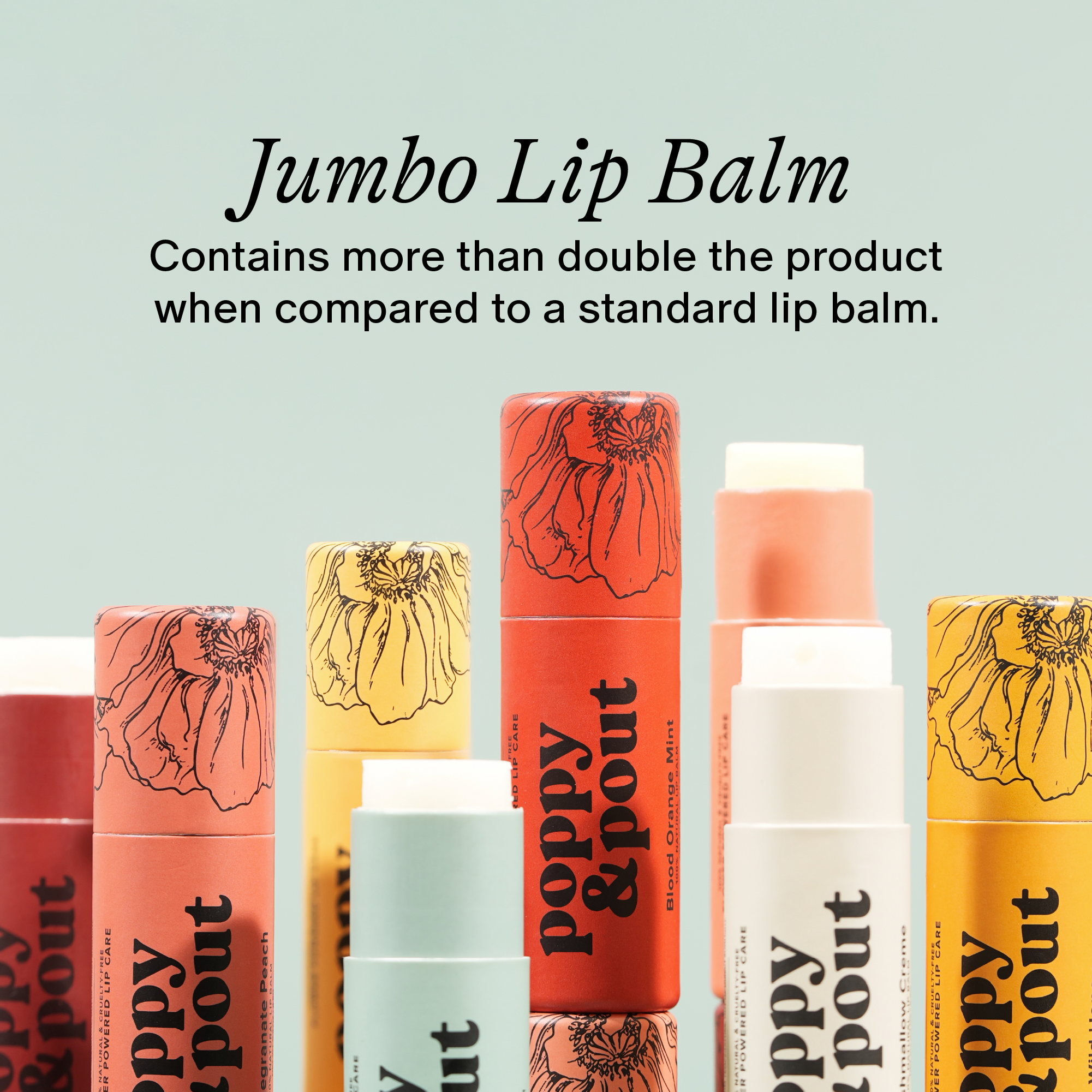 Poppy & Pout Sweet Mint Lip Balm Jumbo Size