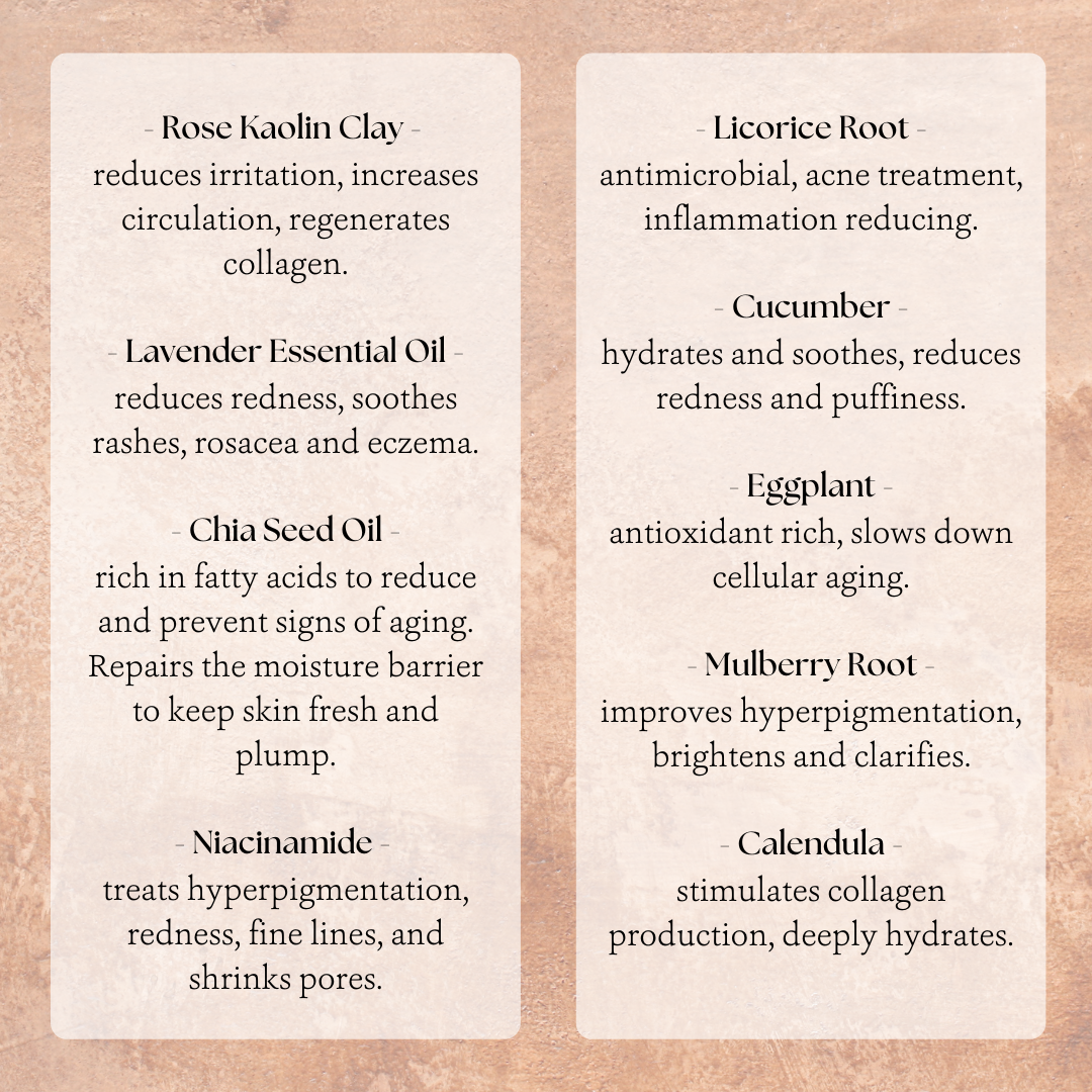FABLERUNE - Face Cleanser - Rose Clay & Lavender (8 oz)