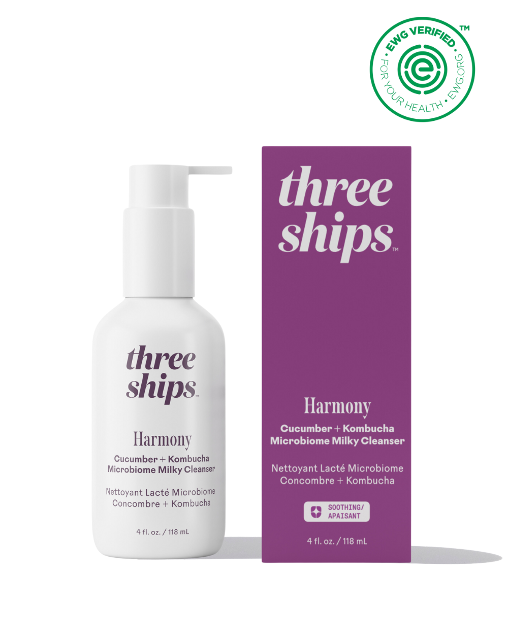 Three Ships - Harmony Cucumber + Kombucha Microbiome Milky Cleanser