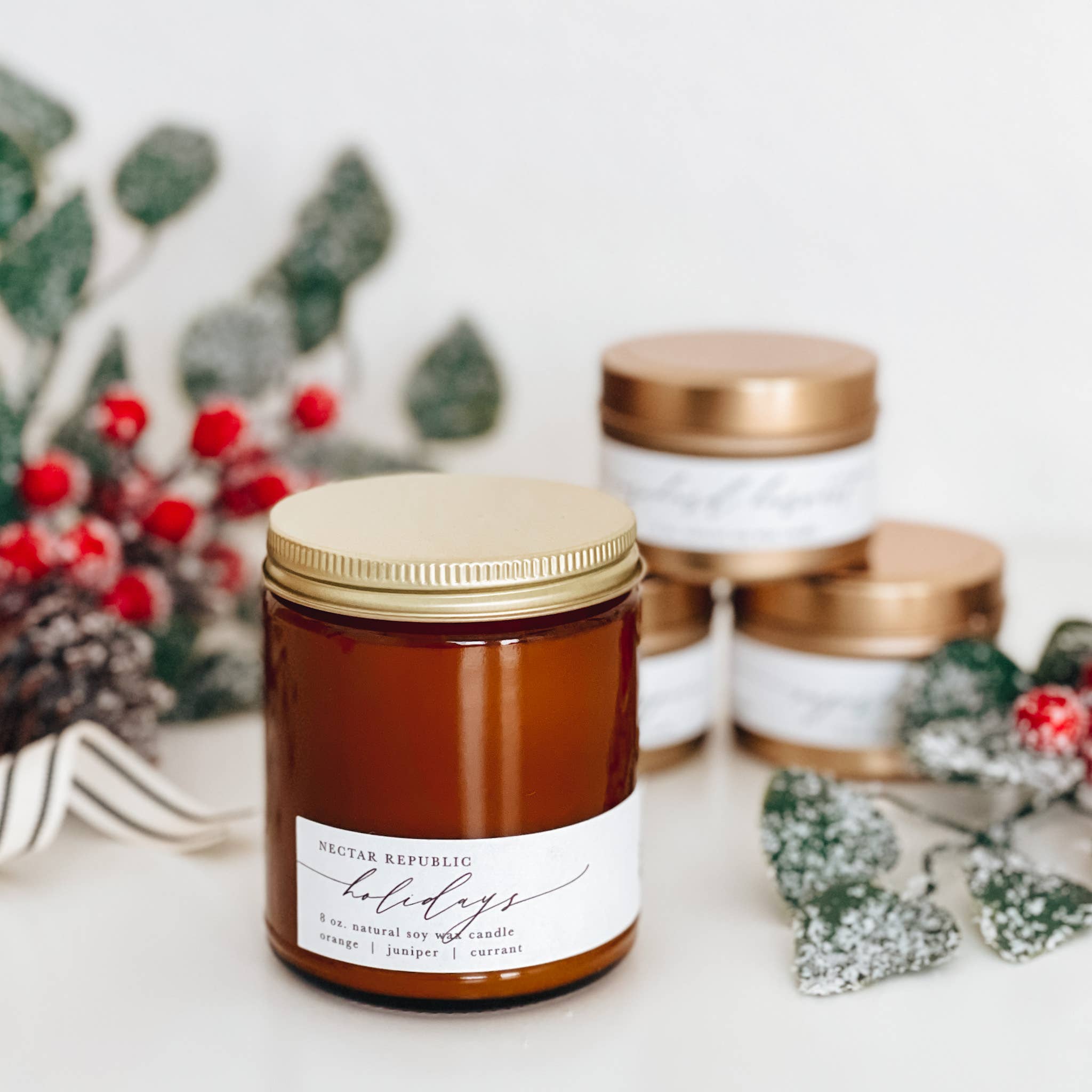 Nectar Republic - Holidays : Jar Soy Candle  ( Christmas Winter Holiday )