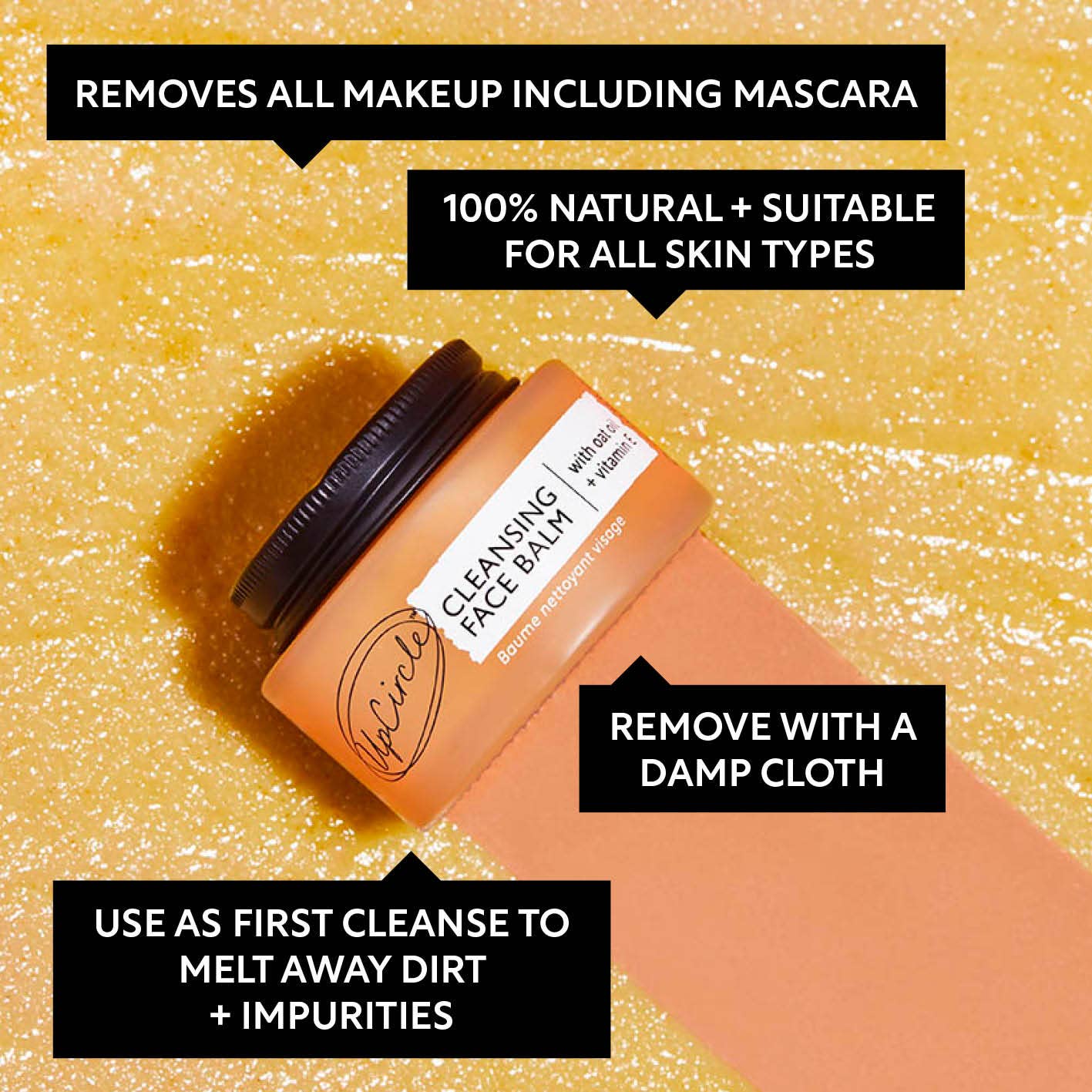 UpCircle USA - Spa Cleansing Face Balm with Oat Oil + Vitamin E - Beach Travel Size