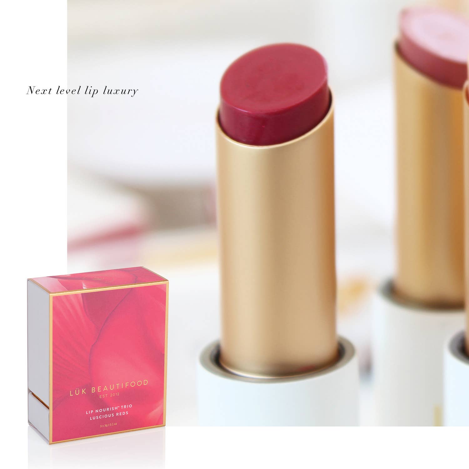 Luk Beautifood - Lip Nourish Trio - Luscious Reds