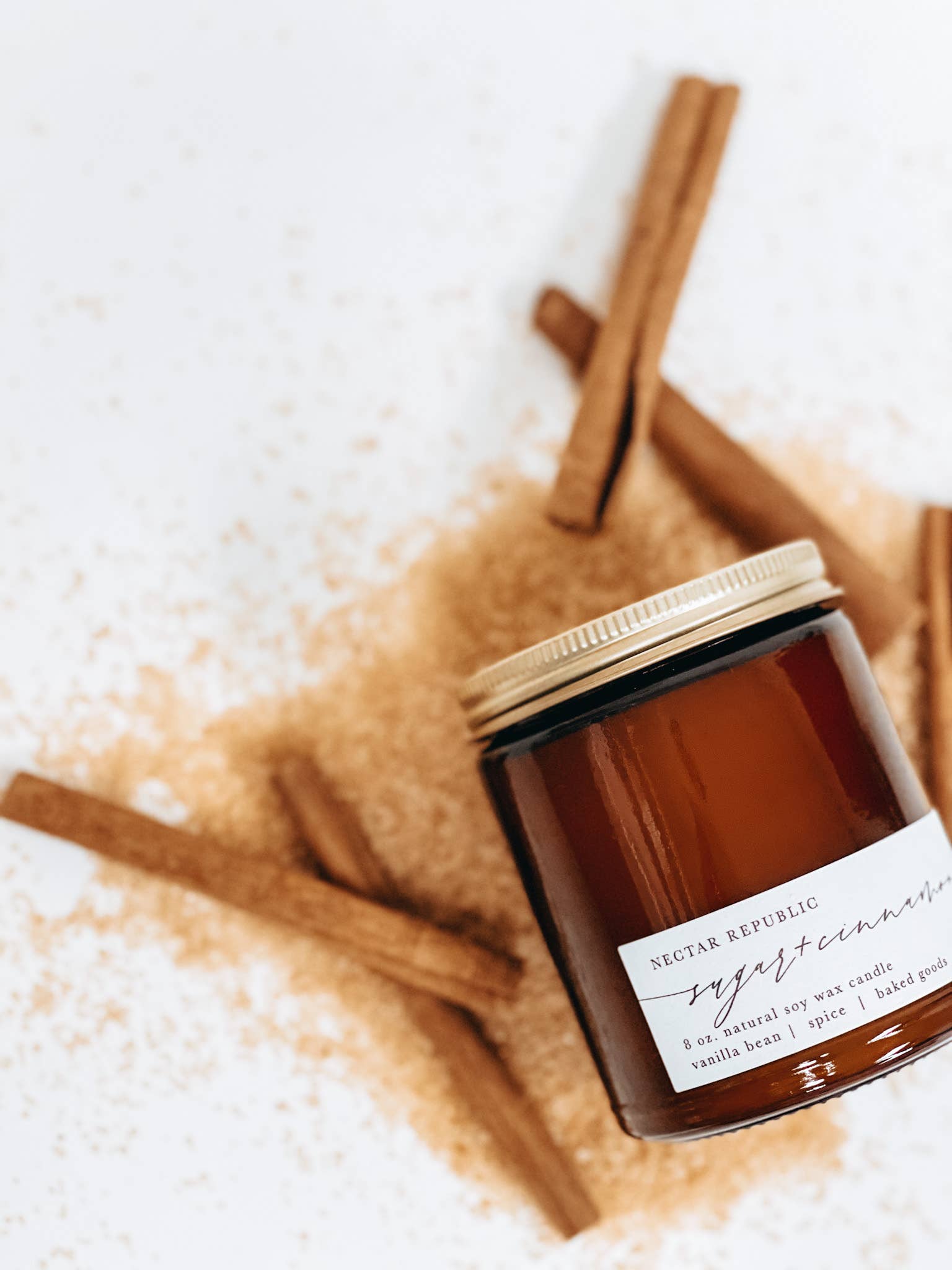 Nectar Republic - Sugar + Cinnamon : Tin Soy Candle  ( fall winter )